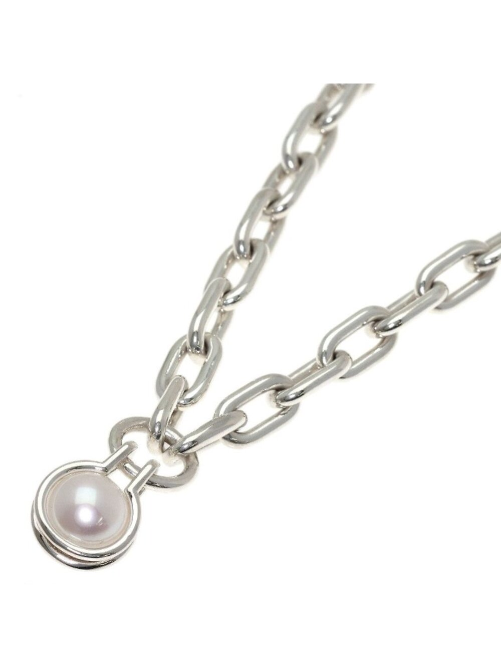 Tiffany & Co HardWear Fresh Water Pearl Necklace Silver